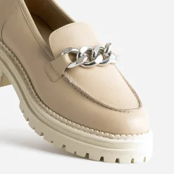 Texto Mocassins/Slippers^Mocassin en cuir à semelle crantée BEIGE