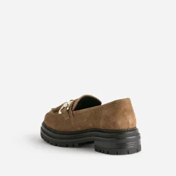 Texto Mocassins/Slippers^Mocassin cuir velours CAMEL