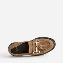 Texto Mocassins/Slippers^Mocassin cuir velours CAMEL