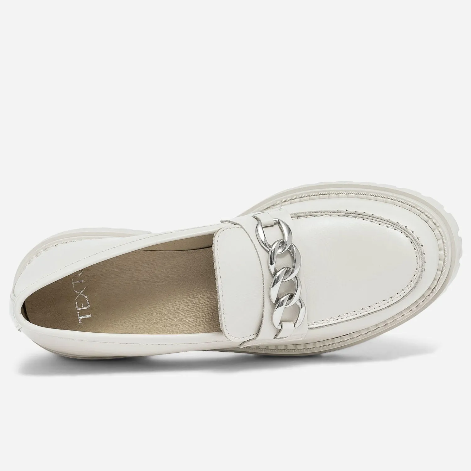 Texto Mocassins/Slippers^Mocassin écru en cuir à semelle épaisse ECRU