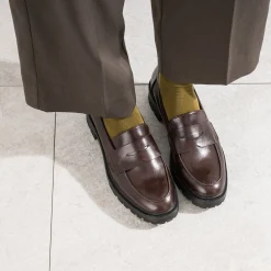Texto Mocassins/Slippers^Mocassin cranté MARRON