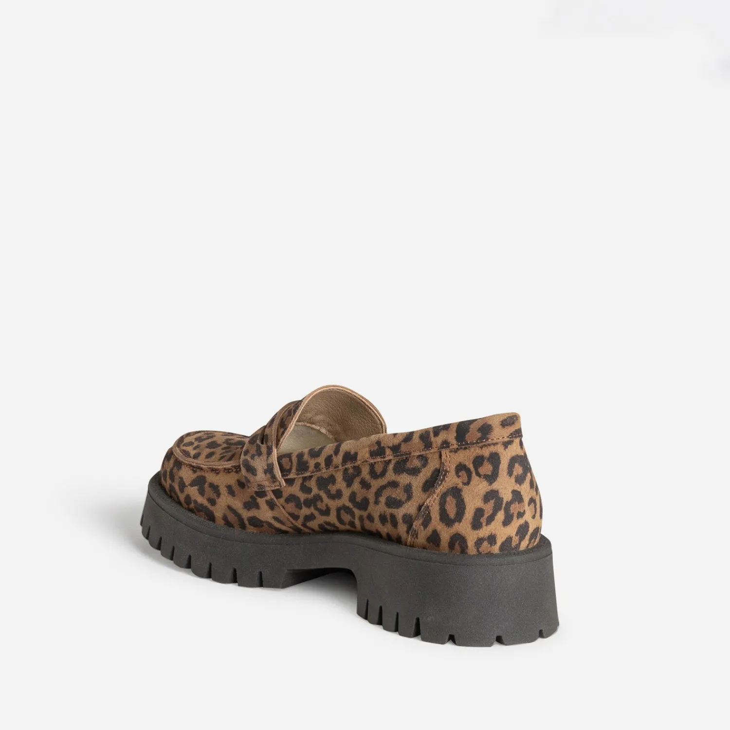 Texto Mocassins/Slippers^Mocassin marron cuir velours motif léopard IMPRIME