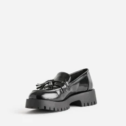 Texto Mocassins/Slippers^Mocassin avec pampille semelle crantée NOIR