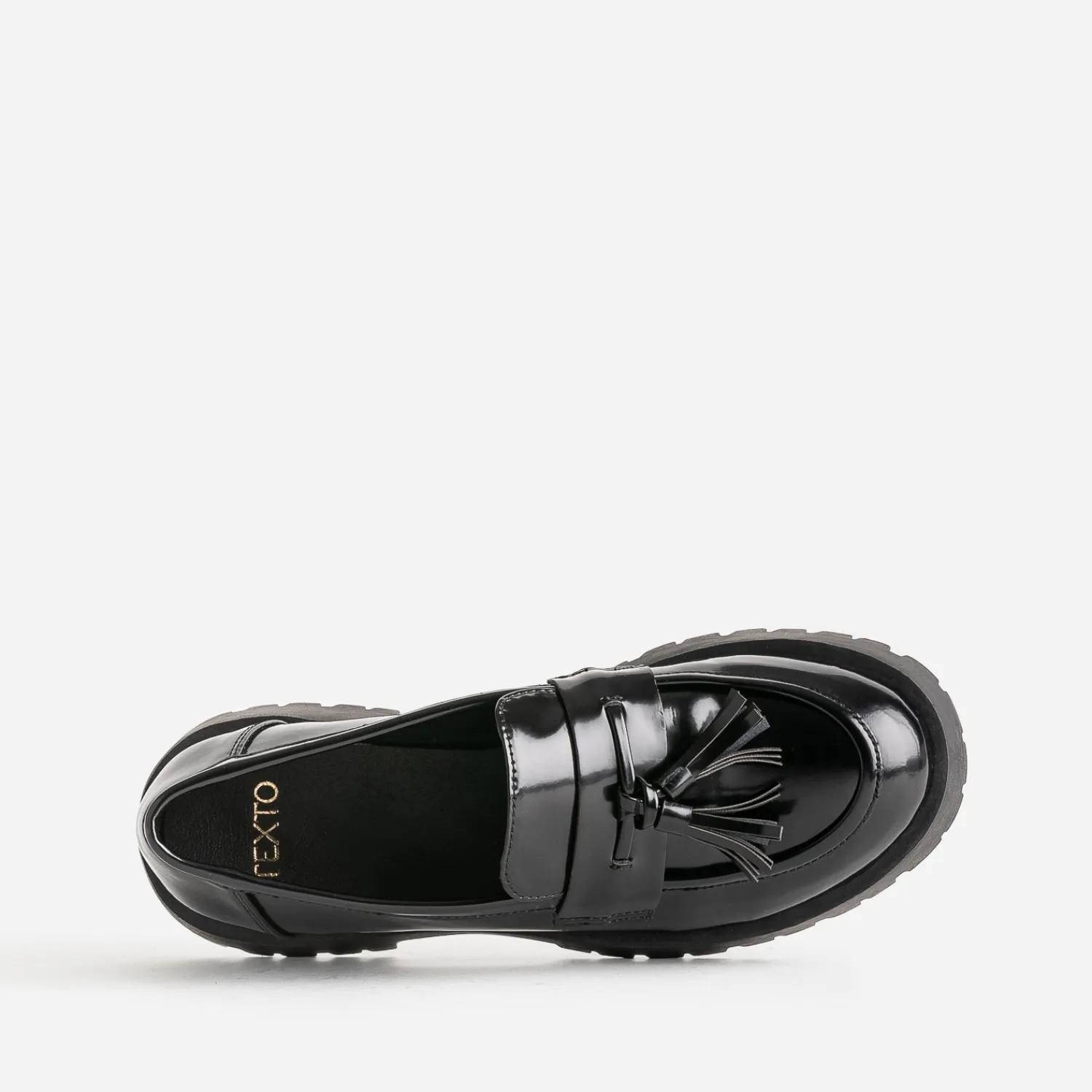 Texto Mocassins/Slippers^Mocassin avec pampille semelle crantée NOIR