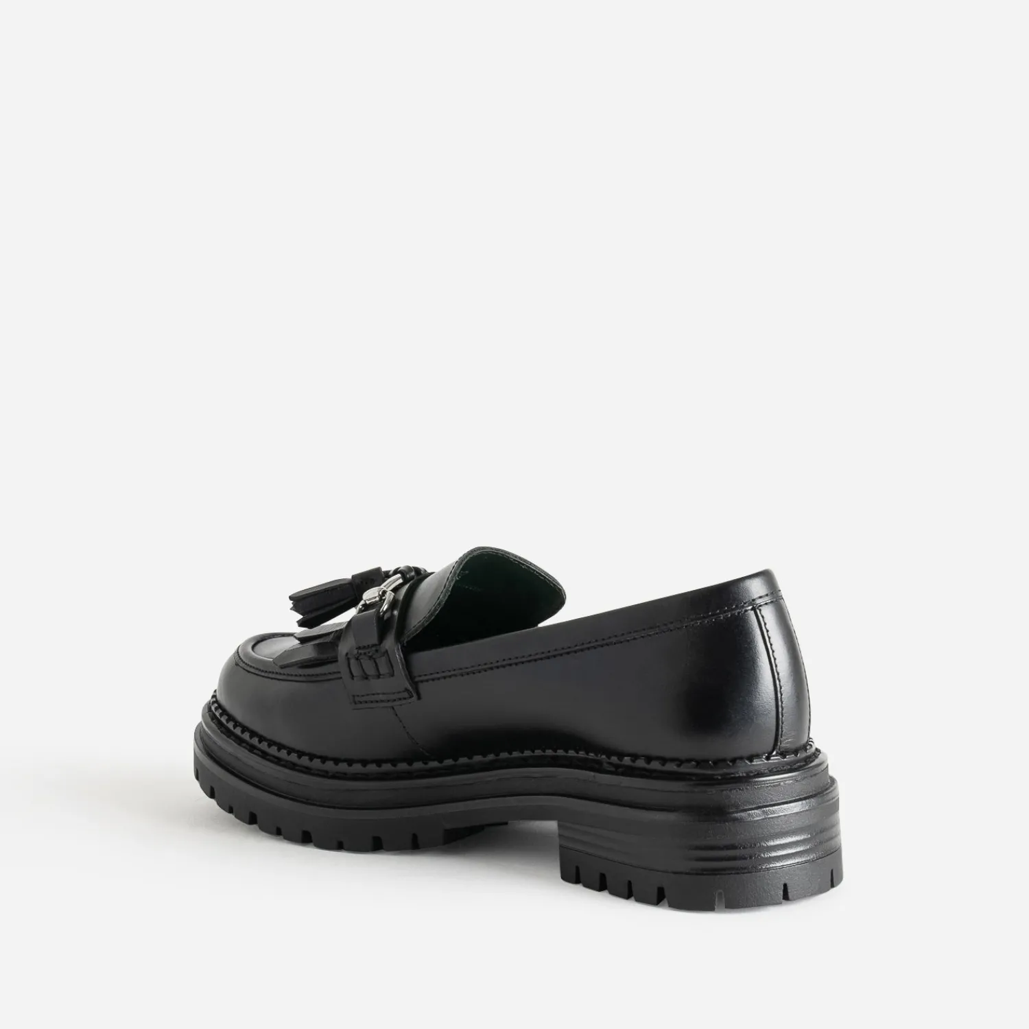 Texto Mocassins/Slippers^Mocassin cuir à frange et pampilles NOIR