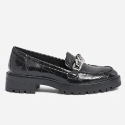 Texto Mocassins/Slippers^Mocassin embossé croco NOIR