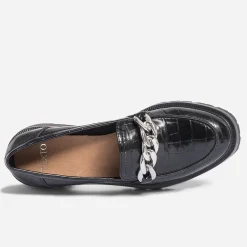 Texto Mocassins/Slippers^Mocassin embossé croco NOIR