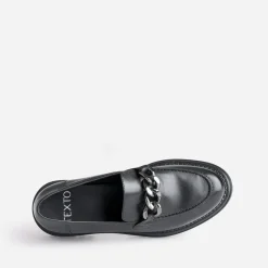 Texto Mocassins/Slippers^Mocassin en cuir à semelle crantée NOIR