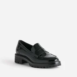 Texto Mocassins/Slippers^Mocassin verni cranté NOIR