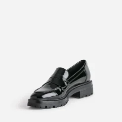 Texto Mocassins/Slippers^Mocassin verni cranté NOIR