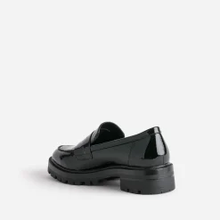 Texto Mocassins/Slippers^Mocassin verni cranté NOIR