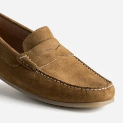 Eram Mocassins^Mocassin-bateau cuir velours COGNAC