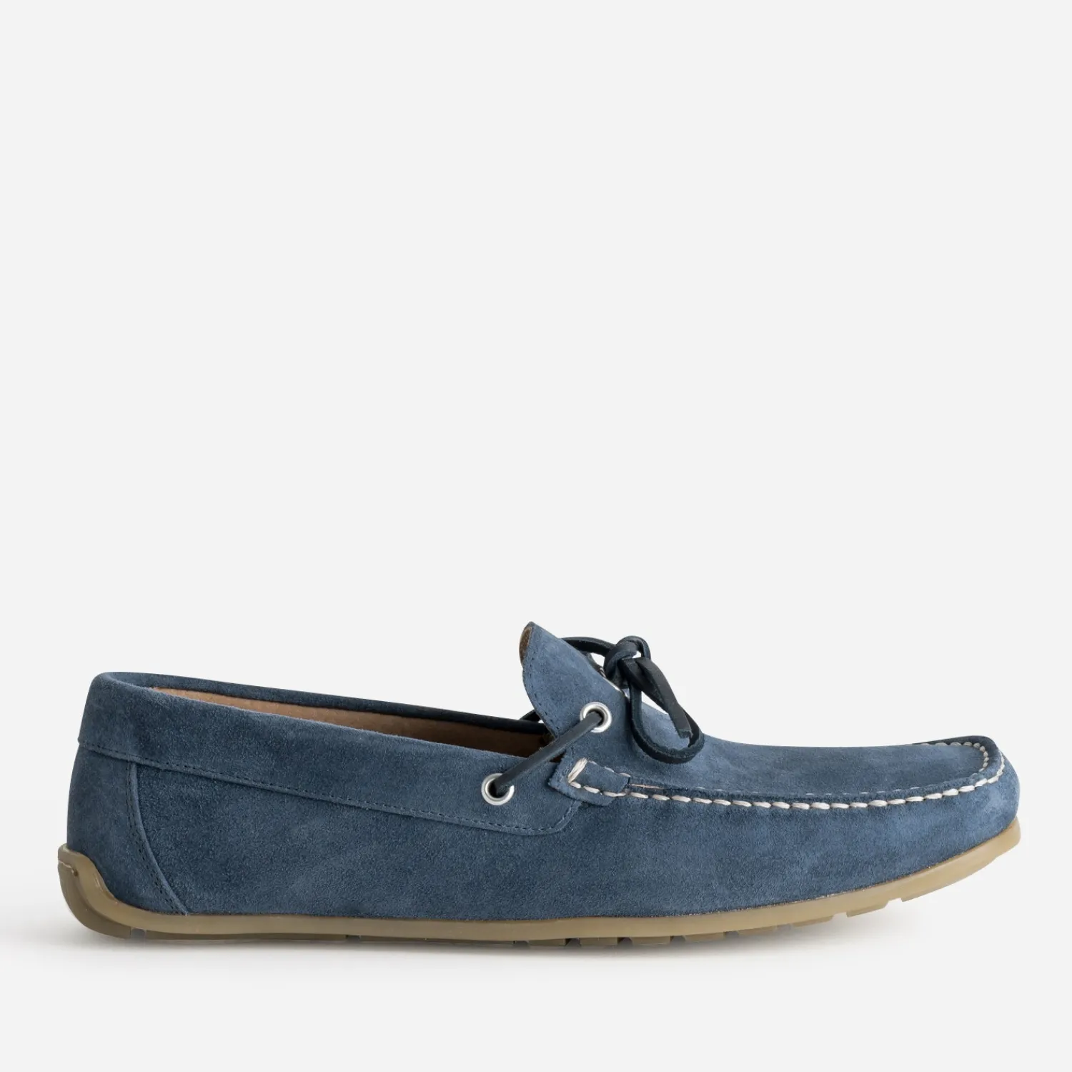 Eram Mocassins^Mocassin-bateau marine cuir velours BLEU