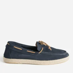Eram Espadrilles^Mocassin-bateau en cuir velours MARINE