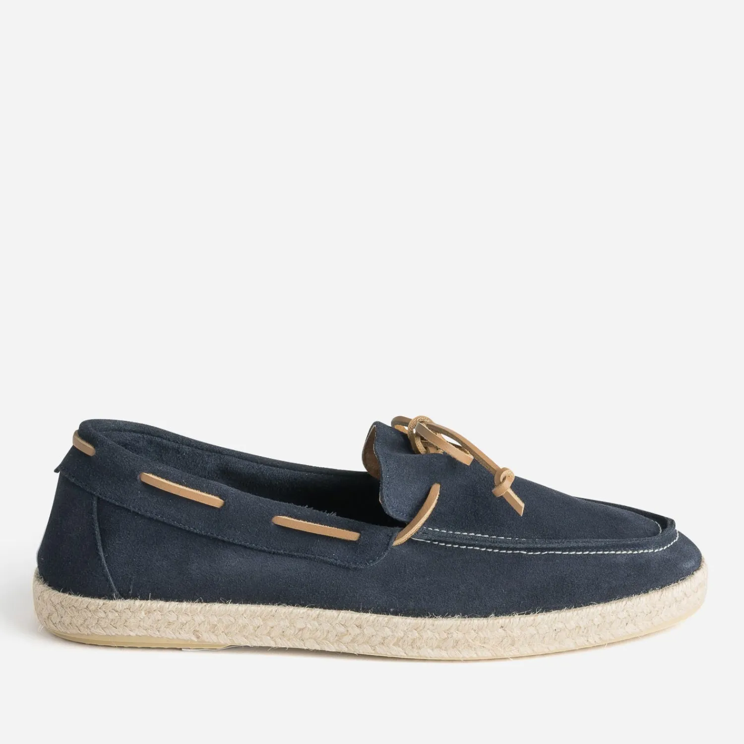 Eram Espadrilles^Mocassin-bateau en cuir velours MARINE