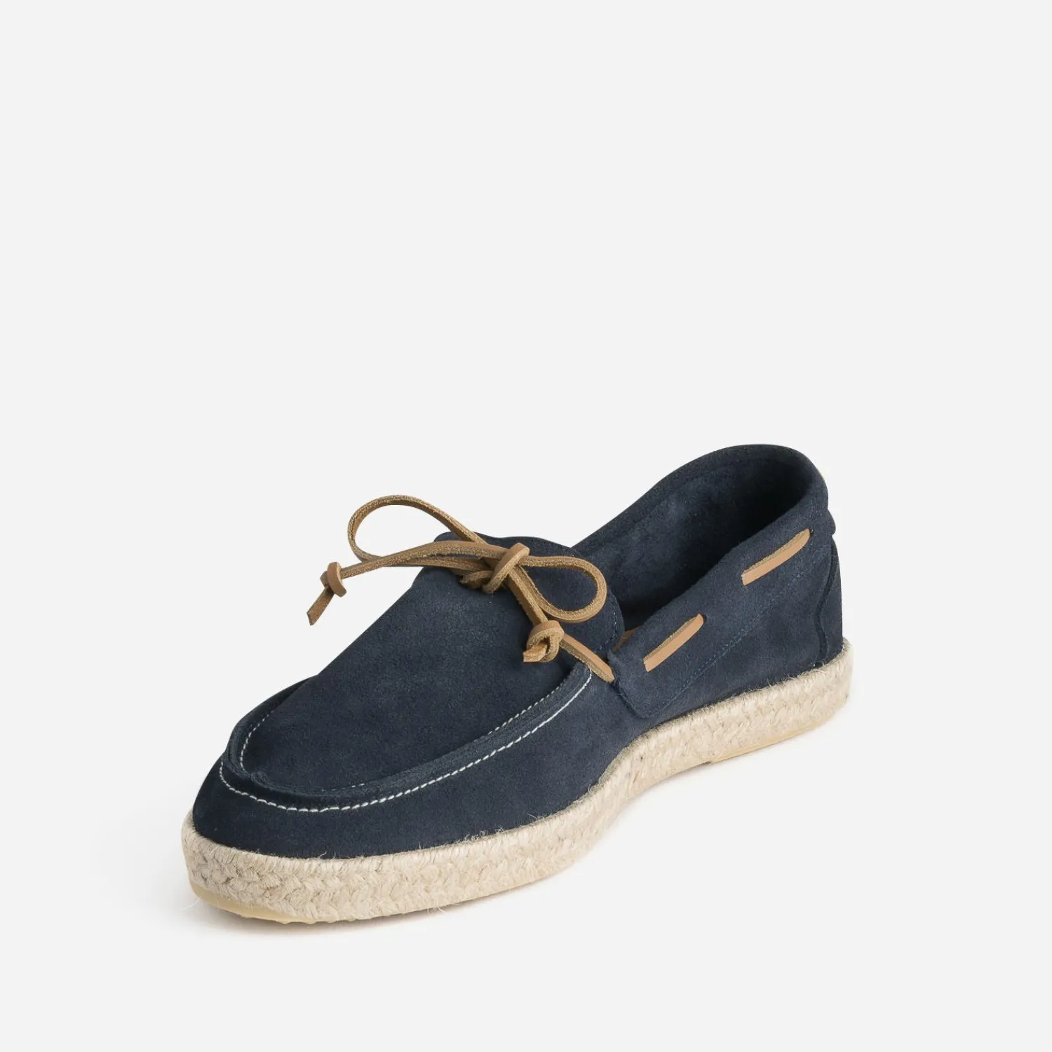 Eram Espadrilles^Mocassin-bateau en cuir velours MARINE