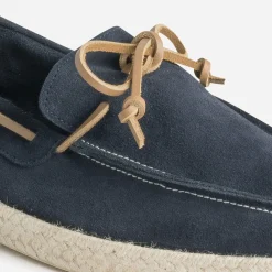 Eram Espadrilles^Mocassin-bateau en cuir velours MARINE