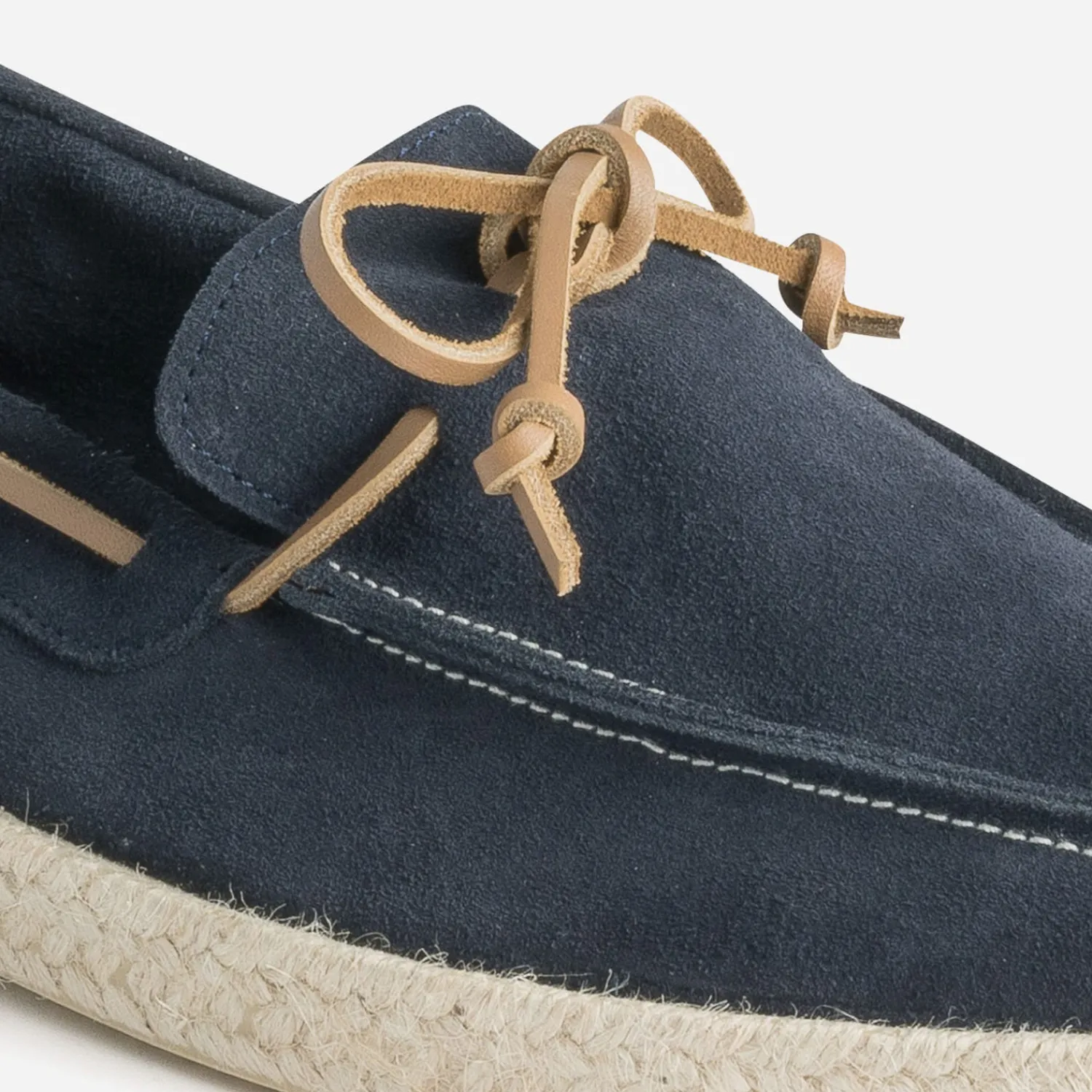 Eram Espadrilles^Mocassin-bateau en cuir velours MARINE