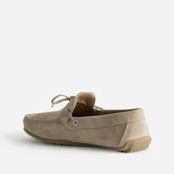 Eram Mocassins^Mocassin-bateau cuir velours avec lacet TAUPE