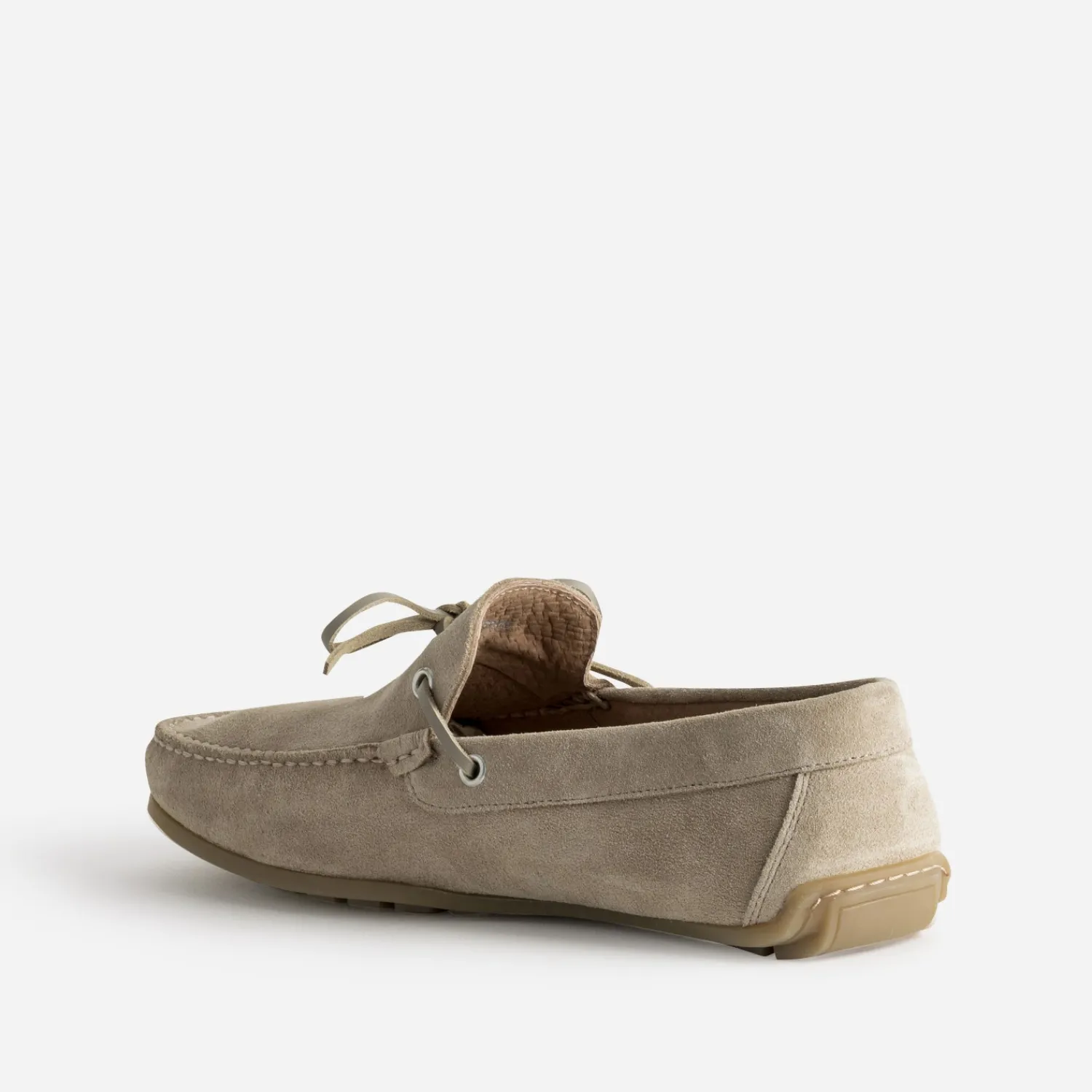 Eram Mocassins^Mocassin-bateau cuir velours avec lacet TAUPE