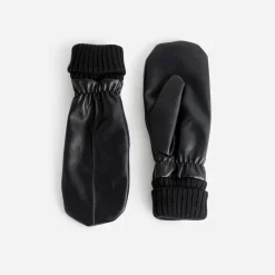 Texto Gants & Parapluie^Moufles es avec bords-côtes NOIR