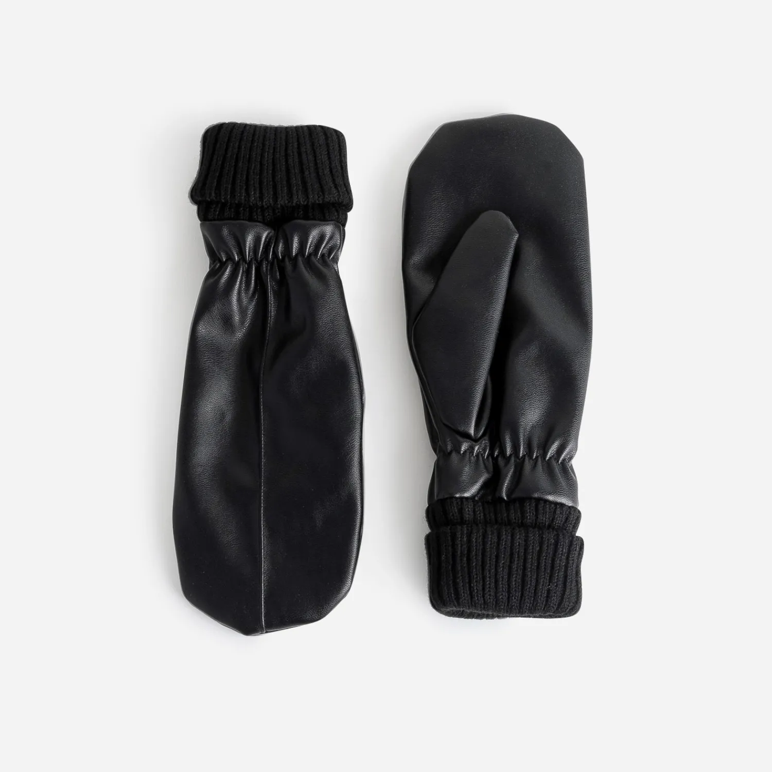 Texto Gants & Parapluie^Moufles es avec bords-côtes NOIR