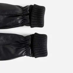 Texto Gants & Parapluie^Moufles es avec bords-côtes NOIR