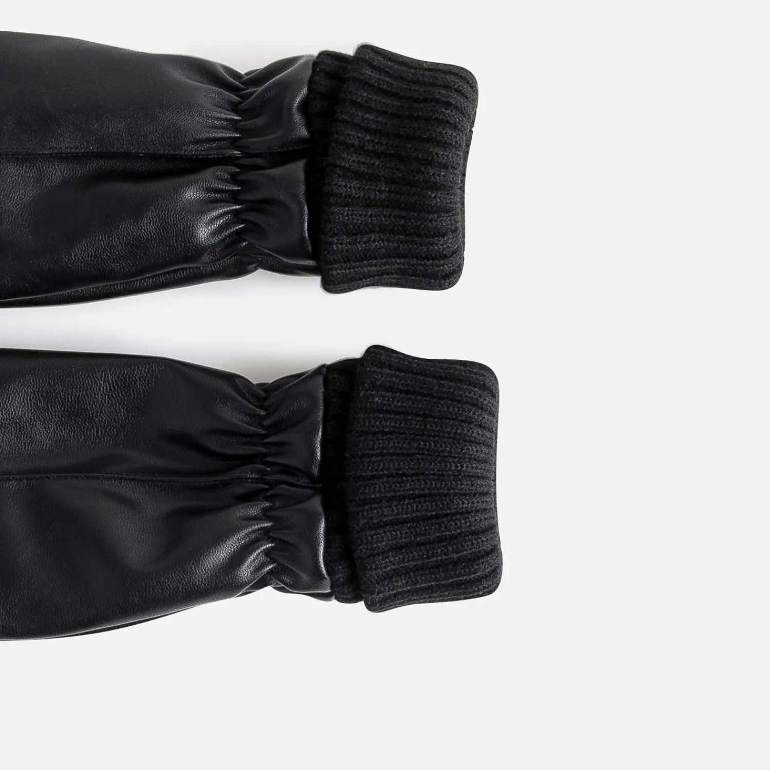 Texto Gants & Parapluie^Moufles es avec bords-côtes NOIR