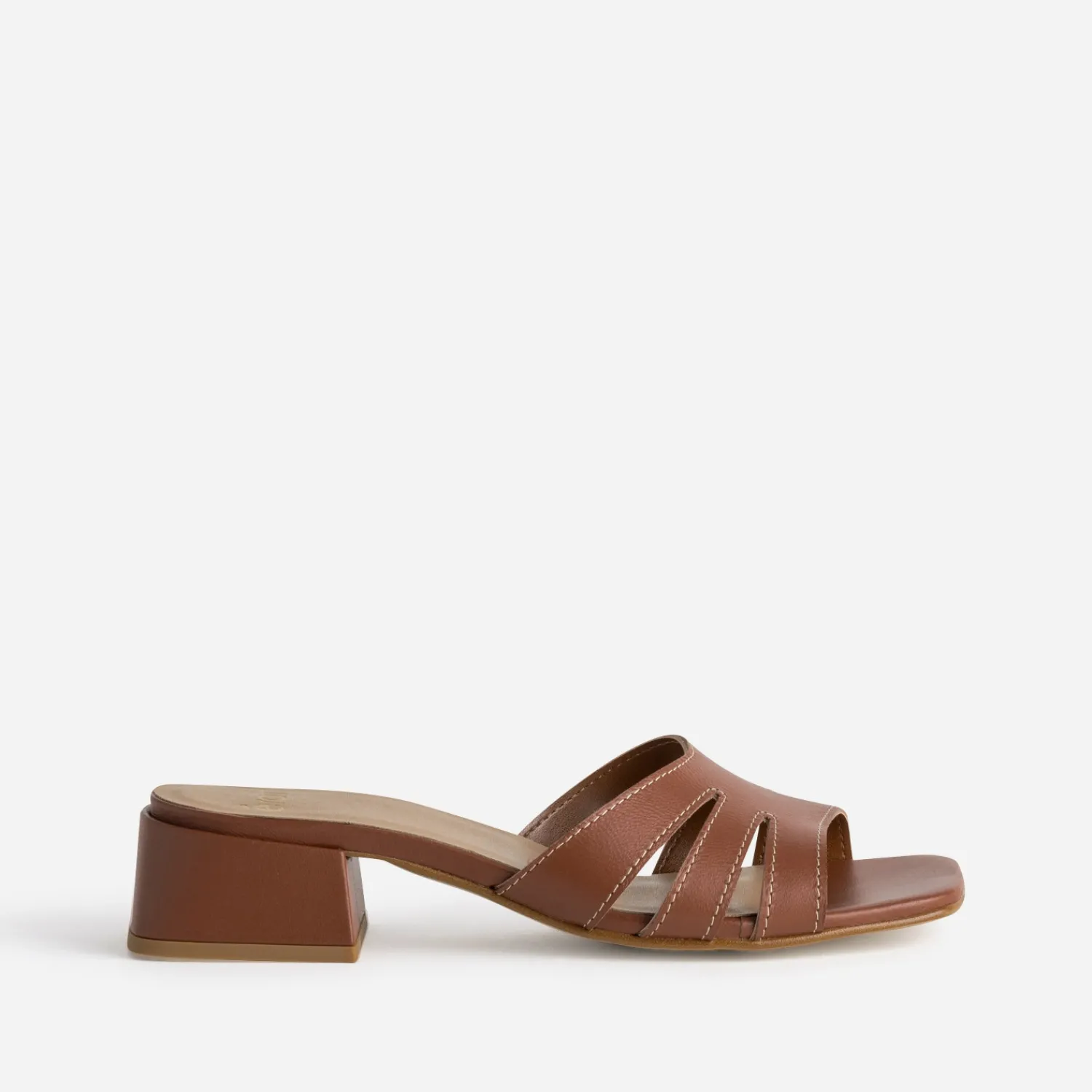 Eram Mules/Tongs|Sandales^Mule à talon cuir COGNAC