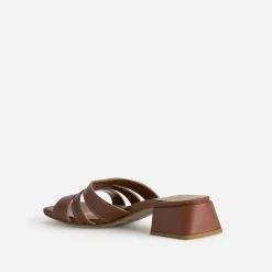 Eram Mules/Tongs|Sandales^Mule à talon cuir COGNAC