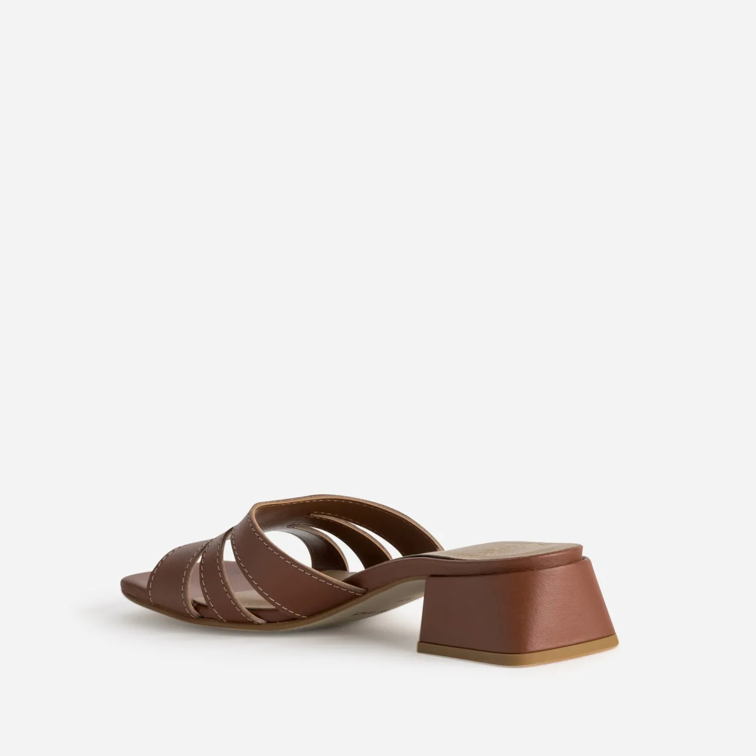Eram Mules/Tongs|Sandales^Mule à talon cuir COGNAC