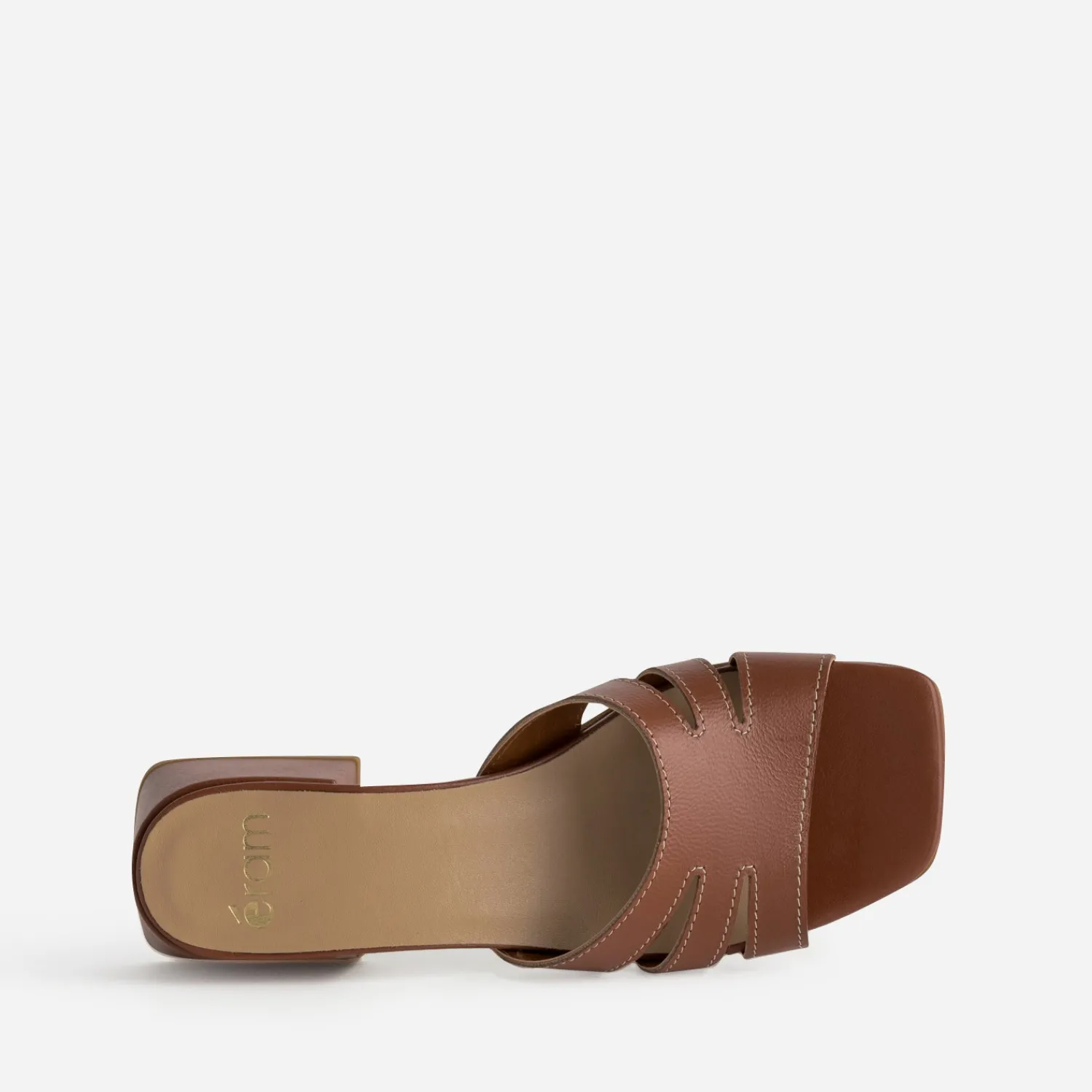 Eram Mules/Tongs|Sandales^Mule à talon cuir COGNAC