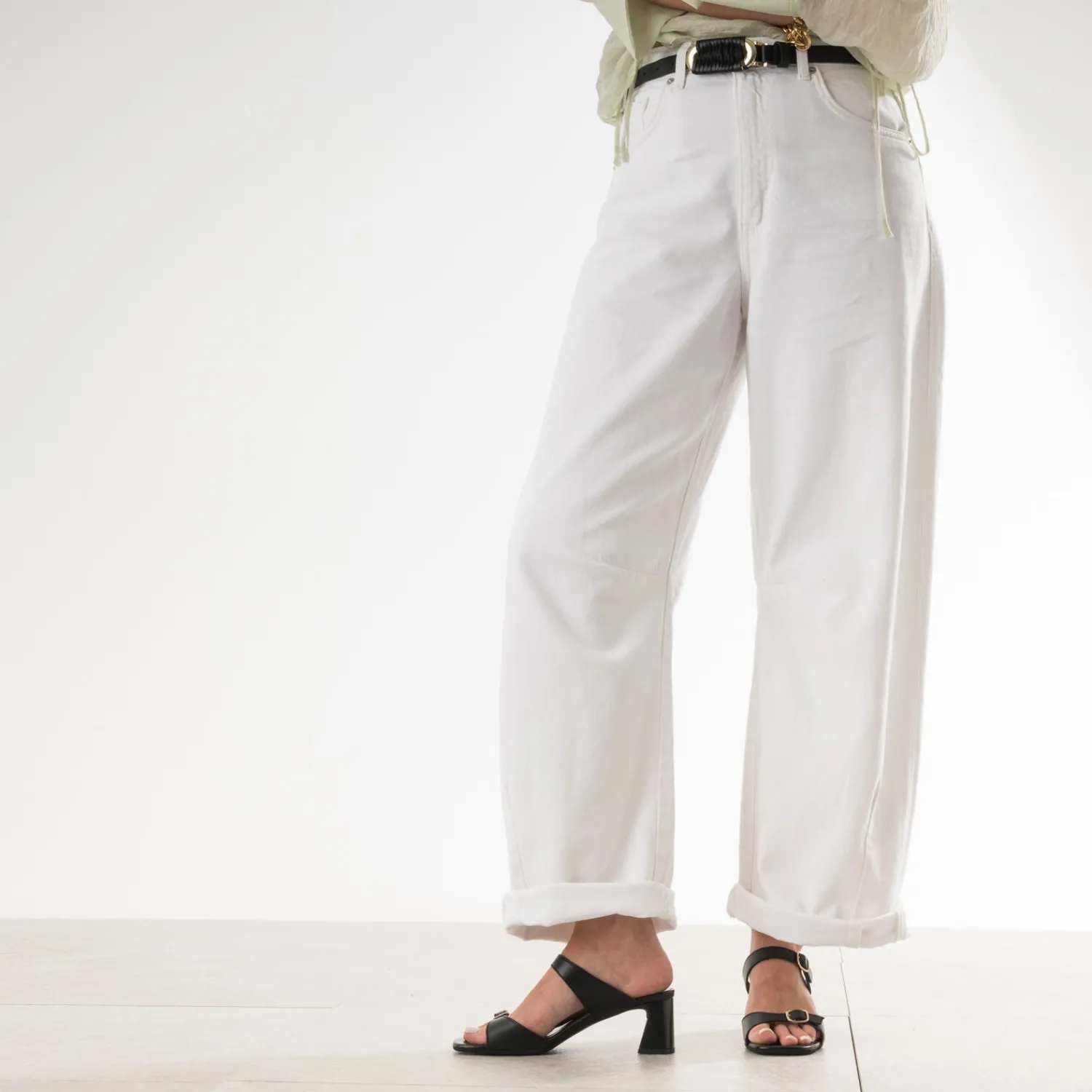 Eram Mules/Tongs|Sandales^Mule à talon e cuir double bride NOIR