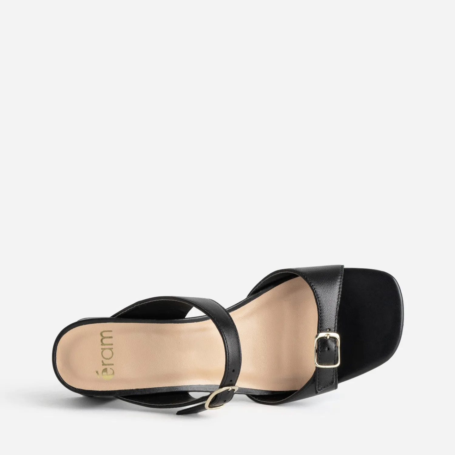 Eram Mules/Tongs|Sandales^Mule à talon e cuir double bride NOIR
