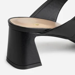 Eram Mules/Tongs|Sandales^Mule à talon e cuir double bride NOIR