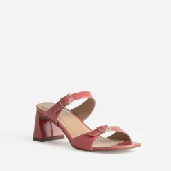 Eram Mules/Tongs|Sandales^Mule à talon cuir verni double bride ROSE