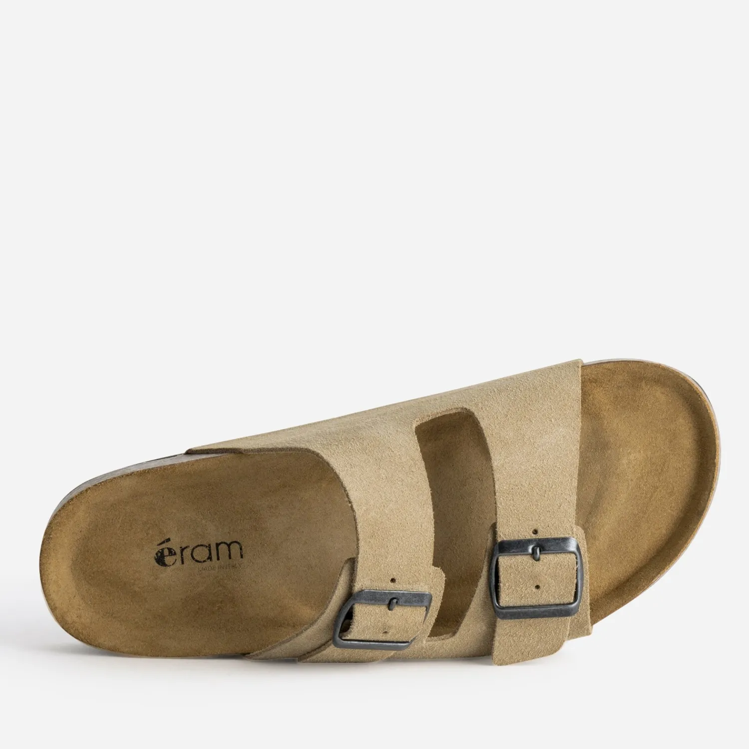 Eram Nu-Pieds/Sandales^Mule anatomique cuir velours BEIGE