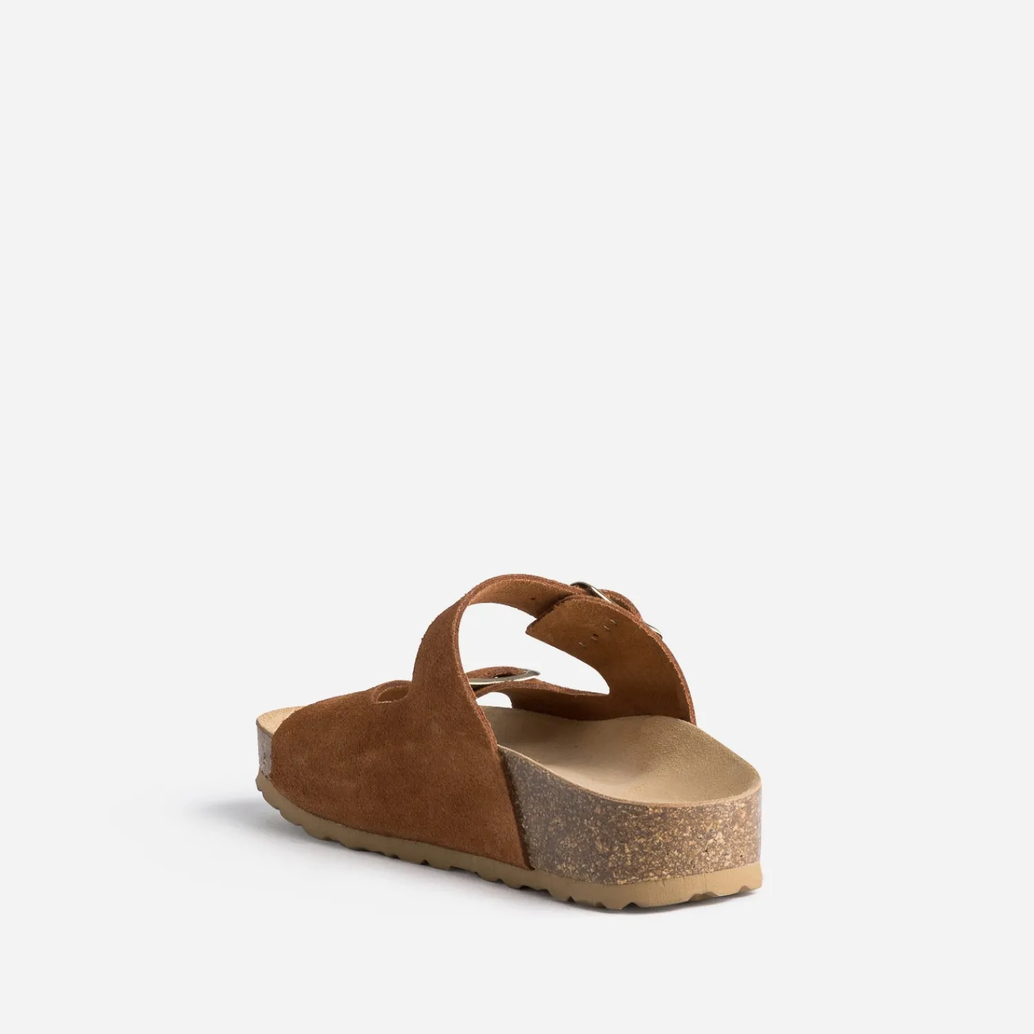 Eram Mules/Tongs|Sandales^Mule anatomique cuir velours à plateforme CAMEL