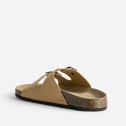 Eram Nu-Pieds/Sandales^Mule anatomique en cuir COGNAC