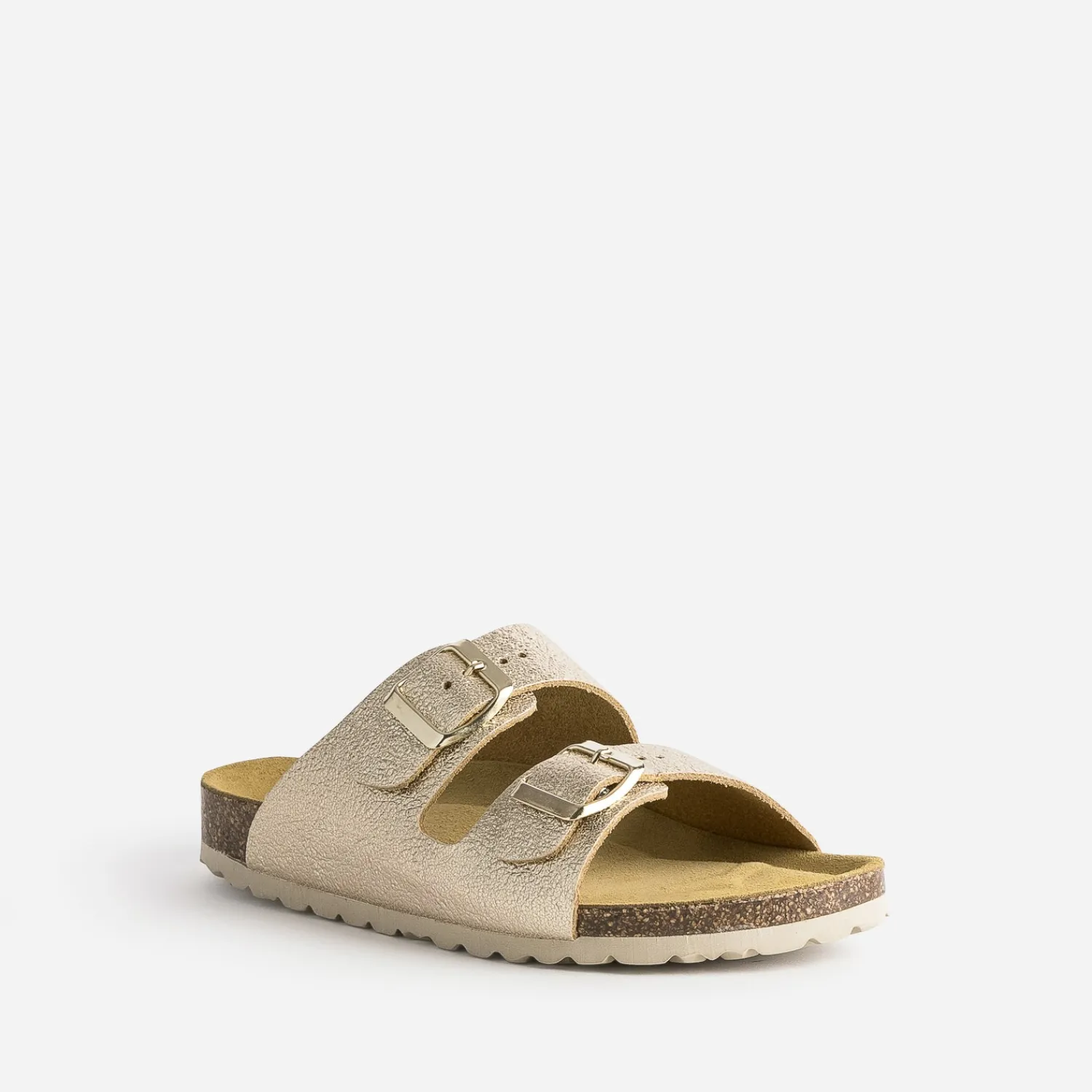 Eram Mules/Tongs|Sandales^Mule anatomique dée en cuir froissé éco-conçu OR