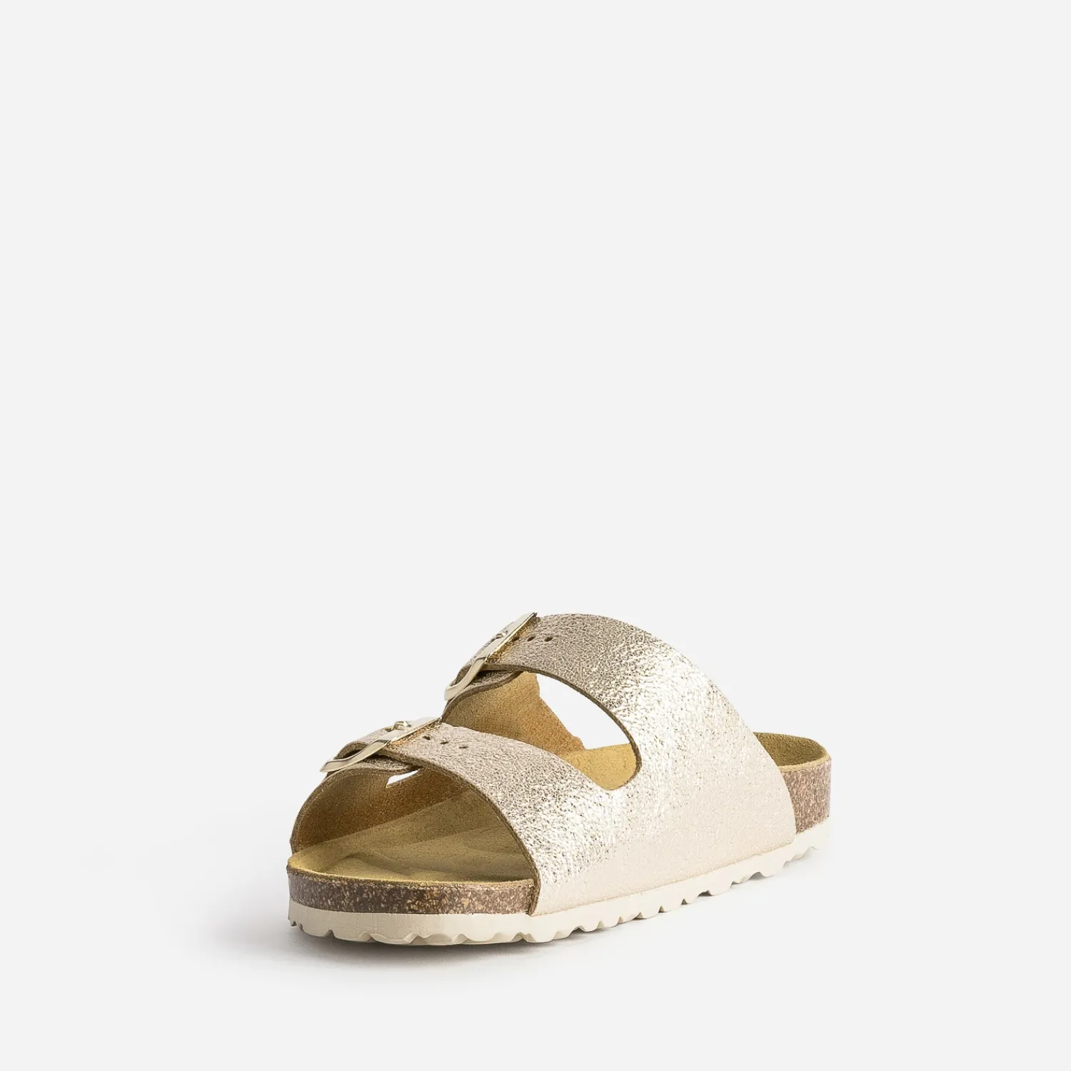 Eram Mules/Tongs|Sandales^Mule anatomique dée en cuir froissé éco-conçu OR