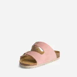 Eram Sandales^Mule anatomique cuir velours ROSE