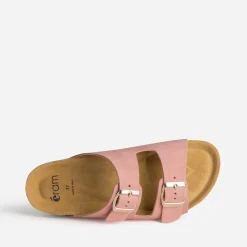 Eram Sandales^Mule anatomique cuir velours ROSE