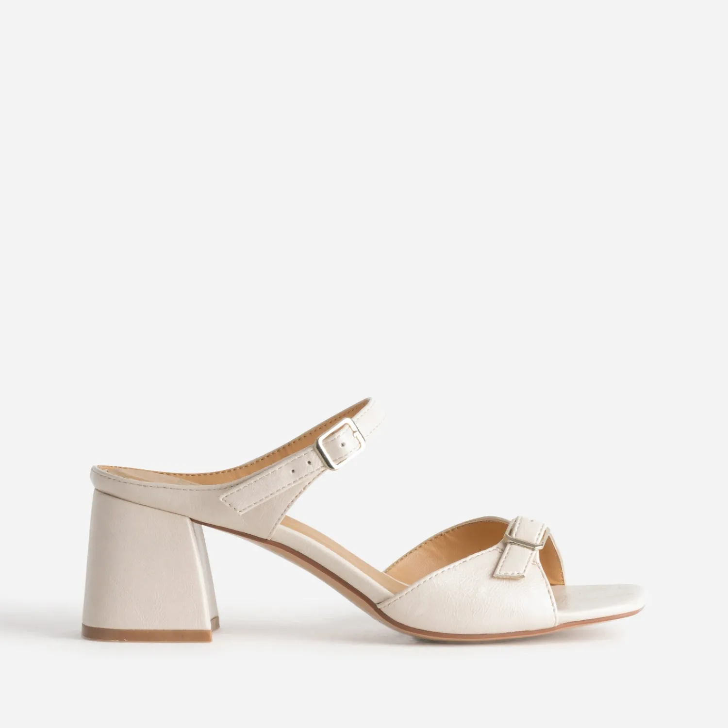 Eram Mules/Tongs|Sandales^Mule à brides fines et boucles rectangulaires BEIGE