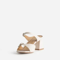 Eram Mules/Tongs|Sandales^Mule à brides fines et boucles rectangulaires BEIGE