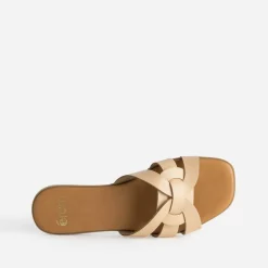 Eram Mules/Tongs|Sandales^Mule beige cuir brides tressées ECRU