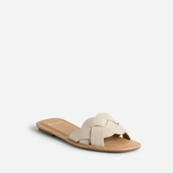 Eram Mules/Tongs|Sandales^Mule beige larges brides tressées ECRU