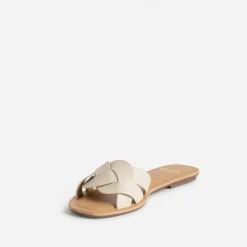 Eram Mules/Tongs|Sandales^Mule beige larges brides tressées ECRU