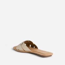 Eram Mules/Tongs|Sandales^Mule beige larges brides tressées ECRU