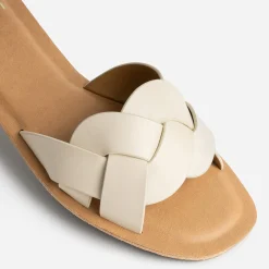 Eram Mules/Tongs|Sandales^Mule beige larges brides tressées ECRU